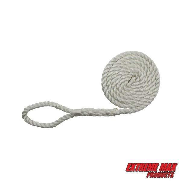 Extreme Max Extreme Max 3006.2801 BoatTector Twisted Nylon Fender Line Value 2-Pack - 1/4" x 6' White 3006.2801